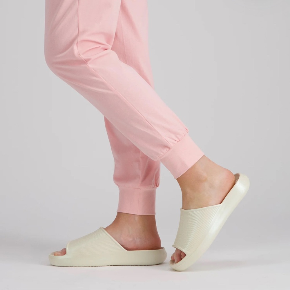 Totes Ivory Slide Sandals with Everywear Technology